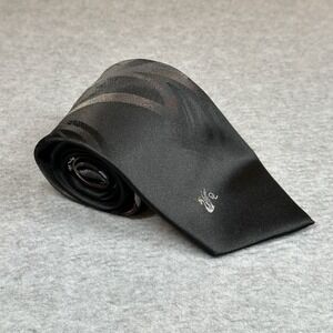 VTG Don Lopez Beverly Hills‎ Neck Tie Black Polyester Silk Blend Abstract Print